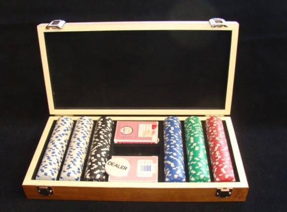 Kit caixa poker em madeira