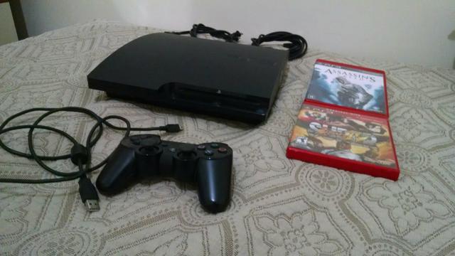 PS3 1 Controle e 2 Jogos