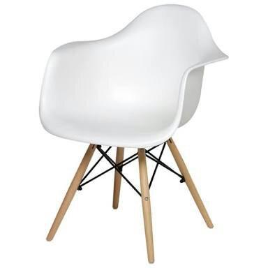 Cadeira Eames Branca, pés madeira
