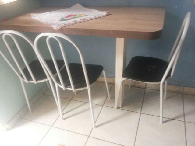 Mesa 3 cadeiras madeira mdf