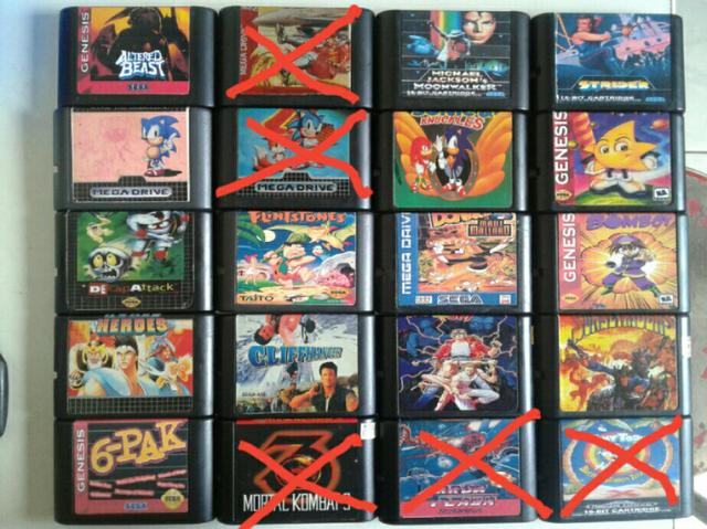 Fitas para mega drive