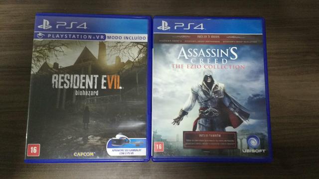 Assasins Creed Ezio PS4 e Resident evil 7 PS4