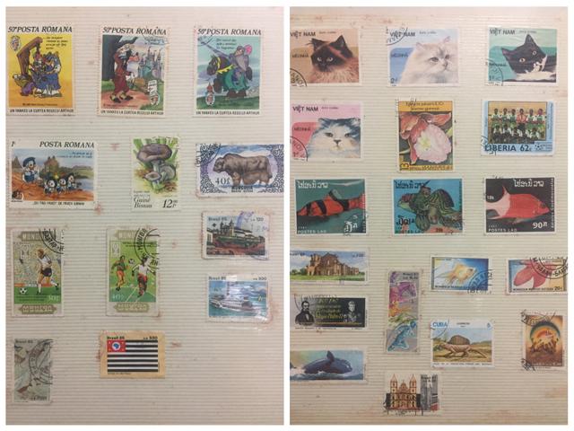 Coleção de selos postais raros dos correios nacional e