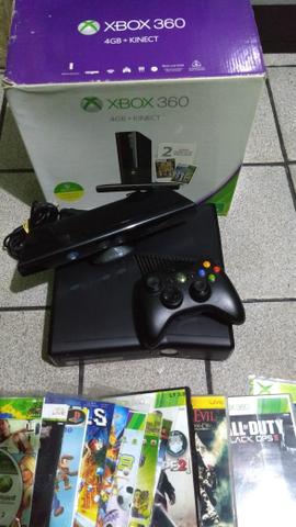 Xbox 360 com Kinect desbloqueado J TAG semi novo