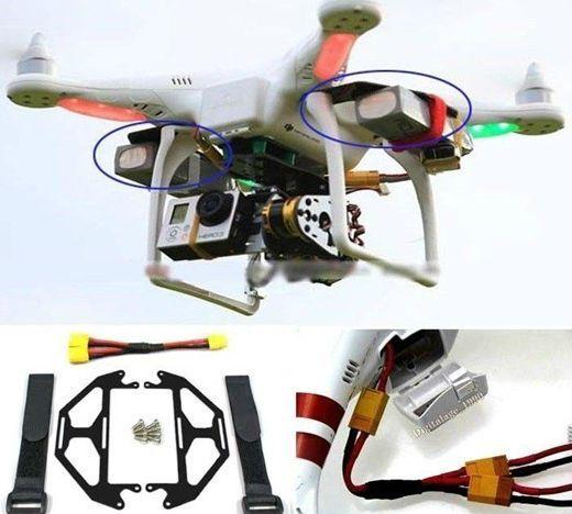 Bandeja Suporte P/ 2 Baterias Dji Phantom 1 Fc40+cabo Y Xt60