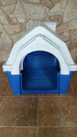 Casinha de cachorro plástica usada no 3 azul Rotoplas