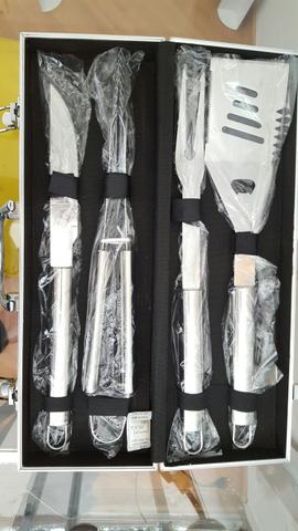 Kit churrasco - Maleta Inox - 4 Peças