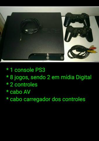 PlayStation 3 - HD 500 Gb + 2 controles + 8 jogos