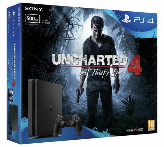 PlayStation 4 Slim c/ Uncharted 4 "Ganha um Brinde"