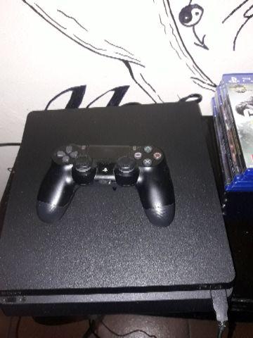 Ps 4 Slim 500 Gb + 1 controle + 6 jogos