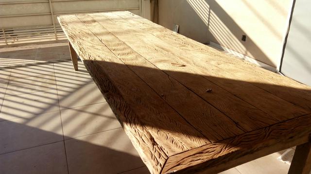 Mesa madeira maciça demolição 3 metros