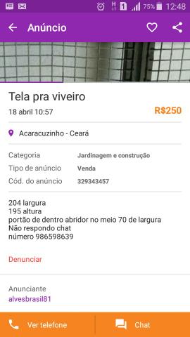 Tela pra viveiro ou galinheiro
