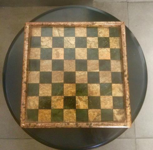 Jogo de Xadrez e Dama em Pedra Sabão