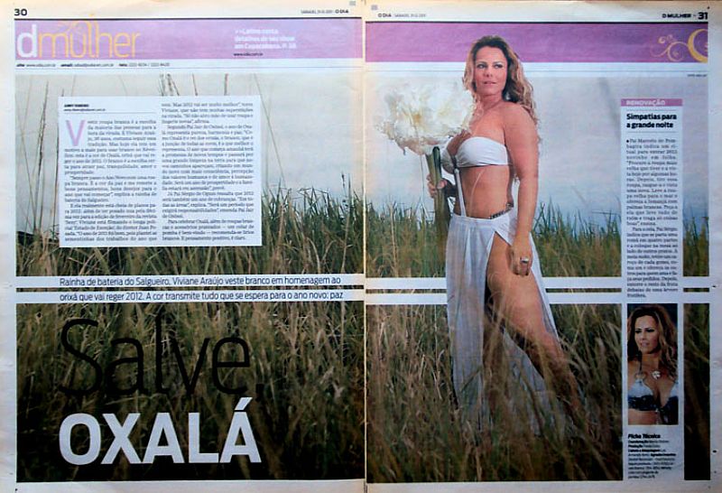 Salve oxala, viviane araujo veste branco, d mulher