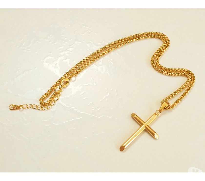 Colar & Crucifixo  Banhado em Ouro 18K
