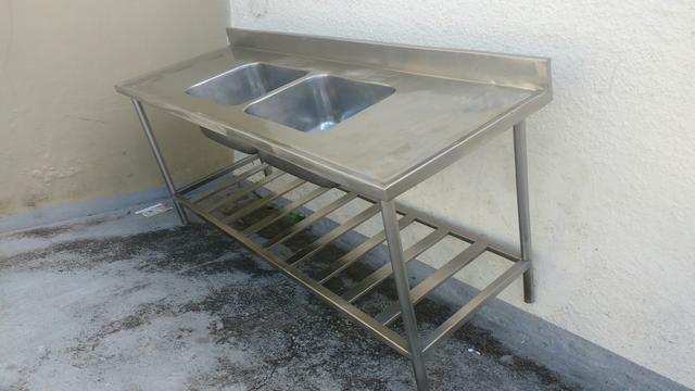 Pia em aco inox 304 dupla