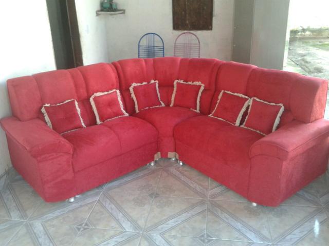 Promoção sofá em L suede vermelho novo e embalado direto