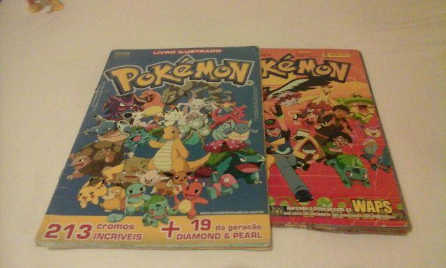 2 Álbuns do Pokémon (um 100% e outro 99%) + WAPS + 6 Tazos