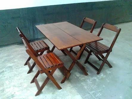 Mesas madeira 4 cadeiras de 1.20 x 70/pronta entrega