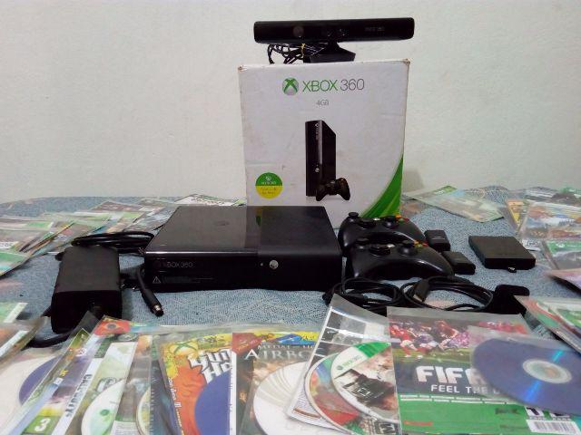 Xbox 360 completo, com kinect e hd 250gb