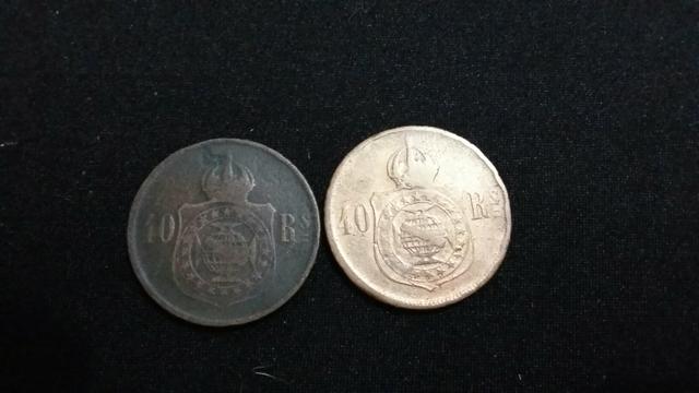 Duas moedas de 40 réis  Império!