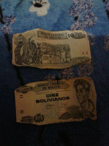 Vendo essas notas bolivianas