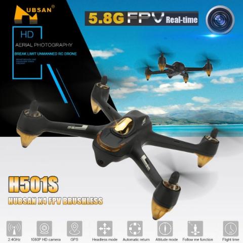 Drone Hubsan 501S com Gps e Controle Fpv