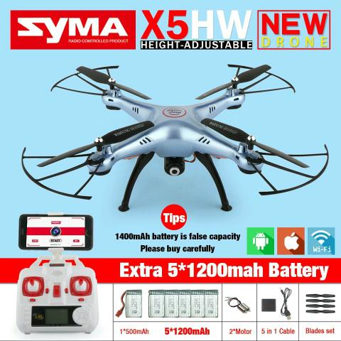 Drone syma x5hw wifi fpv, mais todos os brindes da foto
