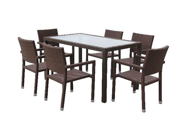 Conjunto Fibra Sintética Luxo Mesa De Jantar + 6 Cadeiras