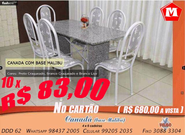 Mesa 6 cadeiras de Granito Malibu