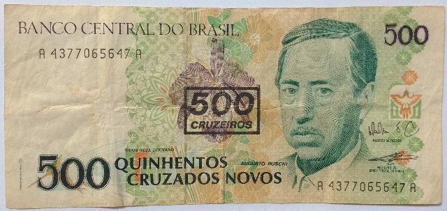 Nota / Cédula de 500 Cruzados Novos, Augusto Ruschi,