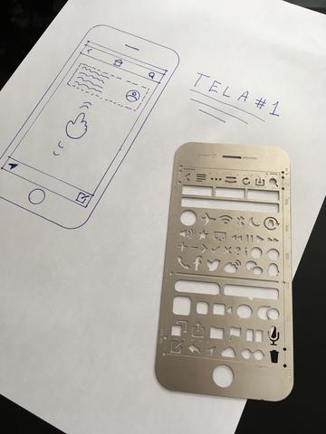 Régua para prototipação iPhone / apps / mobile Stencil