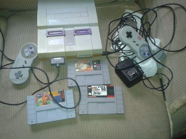 Super nintendo fat na caixa e isopor