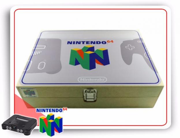 Caixa Console Nintendo 64 N64 Em Mdf Capacidade 4 Jogos