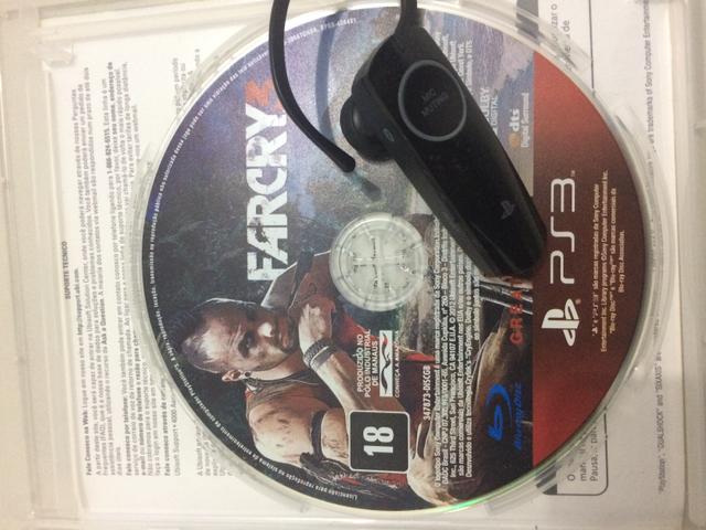 Jogo ps3 Far Cry3 + fone original Sony Bluetooth