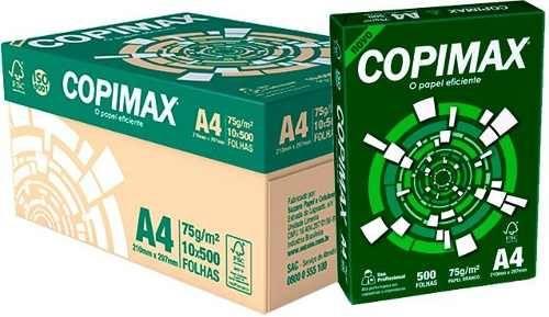 Papel Sulfite A4 Copimax - Caixa fechada c/ 10 pacotes -