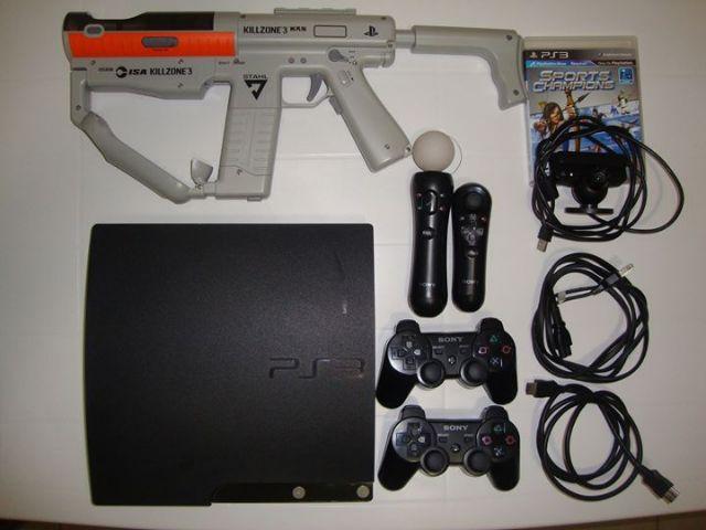Playstation 3 com acessórios e jogos