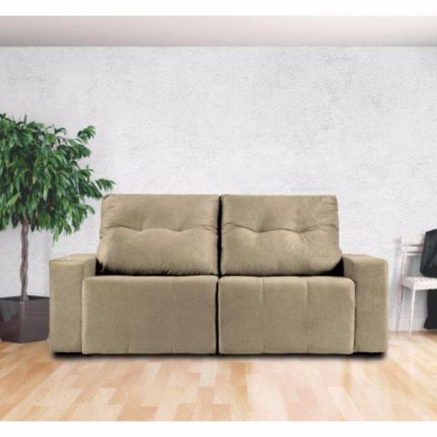 Sofá 3 Lugares Reclinável E Assento Retrátil Sedan Suede