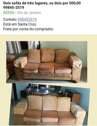 Sofás de três lugares cada