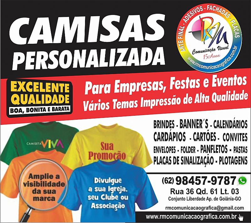 Camisetas personalizadas a venda em Goiás