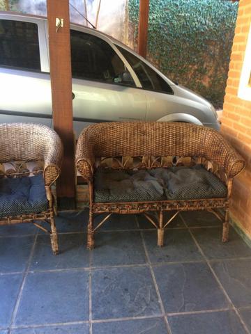 Jogo de sofá em vime