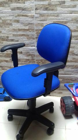 Cadeira giratória diretor poliéster azul 100% nova