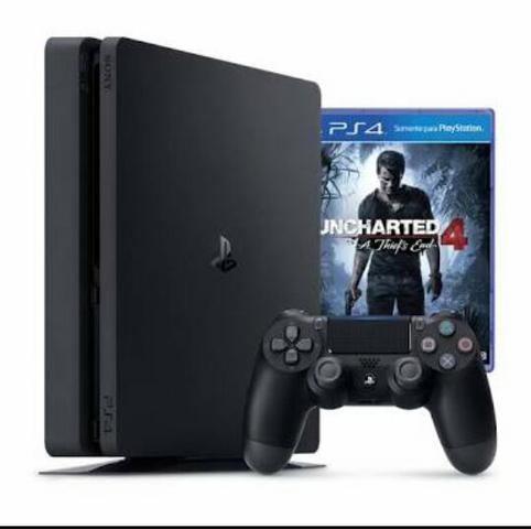 Ps4 slim 500gb com jogo uncharted 4 lacrado