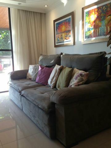 Sofá retrátil reclinável de 4 lugares