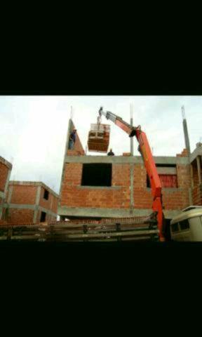 Quantidade certa! tijolos paletizado areia e seixo, pedra