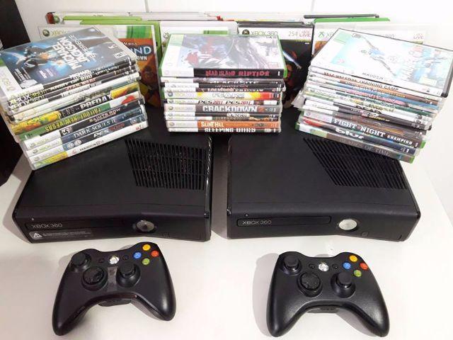 Xbox 360 slim destravado + 1 controle e 10 jogos à escolha
