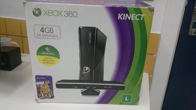 Xbox gb com kinect, 2 controles e 5 jogos
