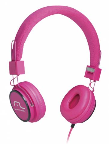 Headphone Head Fun com Microfone P2 3,5mm na cor Rosa