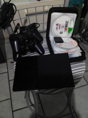 PlayStation 2 com 2 controles 1 memória card e 30 jogos