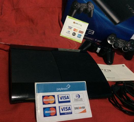 Ps3 com 7 jogos e 2 controles aceito cartões e faço
